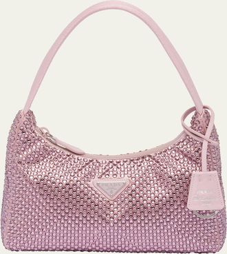 Prada Allover Crystal Top-Handle Bag