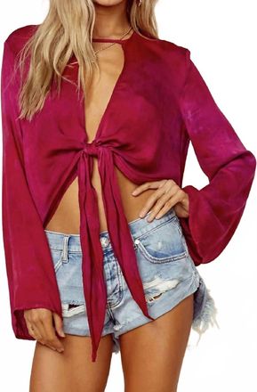 Blue Life Kloss Tie Dye Long Sleeve Top In Tropicana Punch