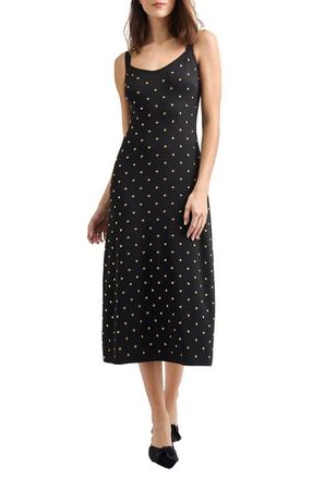 Misook Studded Midi Dress in Black at Nordstrom, Size Xx-Small