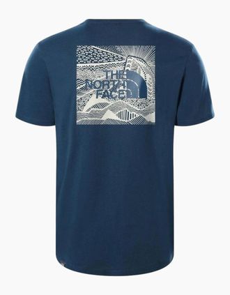 The North Face Mens The North Face Mens T Shirts Box NSE Celebration Crew Neck Graphic Print Summer Tee - Blue - Size: 38