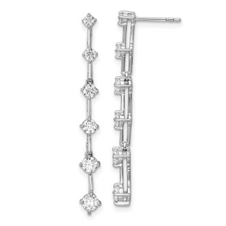 Diamond2Deal 14K White Gold 1 ct Lab Grown Diamond 6 Stone Dangle Earrings VS Clarity, G-H Color