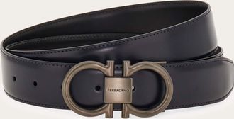 Ferragamo Men Reversible and adjustable Gancini belt Blue