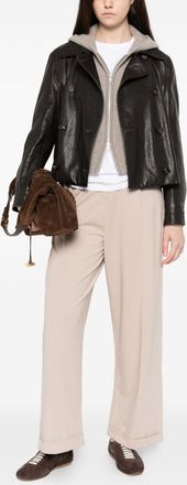 Brunello Cucinelli Brunello Cucinelli Womens Cotton Trousers - Nude - Size Large