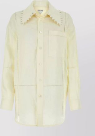 Bottega Veneta pastel yellow linen shirt