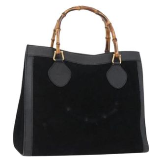 Gucci Pre-owned Vintage Handtas - Dames - Vintage Handtas - Zwart - ONE Size - Su&egrave;de - Vintage