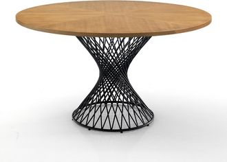 Oresteluchetta Mesa Redonda Efecto Madera Acabado Roble Cm. Alto 75 X &Oslash; 137