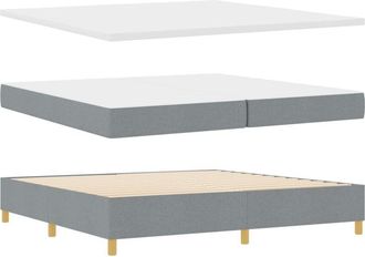vidaXL Vidaxl - Box Spring Bed with Mattress Light grey 200 x 200 cm Fabric