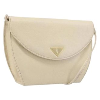Saint Laurent Pre-owned Vintage Schoudertas - Dames - Pre-owned - Beige - Maat: ONE Size Leer
