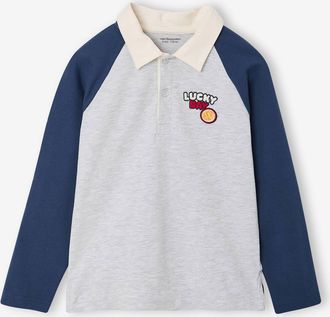 Vertbaudet Langarm-Poloshirt f&uuml;r Jungen grau meliert