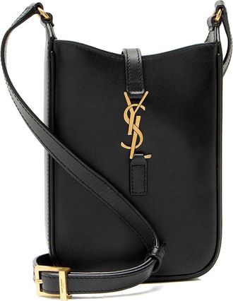 Saint Laurent Smooth Calfskin Monogram Le 5 A 7 Vertical Mini Crossbody (Authentic Pre-Loved)