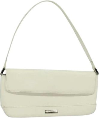 Burberry Pre-owned Shoulder Bags, female, White, Size: ONE SIZE Pre-owned Leather Shoulder Bag