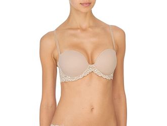 Natori Feathers Strapless Plunge Multiway Bra 731023 Womens Bra Cafe : 36DD, Lace/Lycra/Mesh