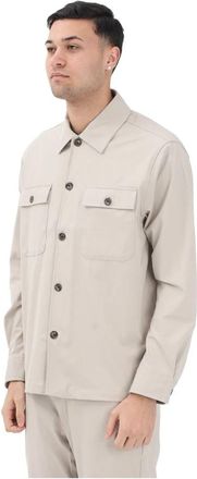 Selected Klassiek Overhemd met Knoopsluiting - Heren - Zomerjassen - Beige - M - Jassen