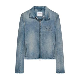 Courr&egrave;ges Denim Jackets, male, Blue, Size: L Denim Jacket