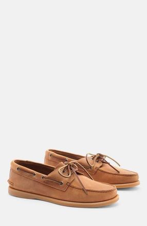 Scarosso Jude Boat Shoes in Cognac - Nubuck at Nordstrom, Size 40.5