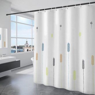 OEM Cortina De Ducha De 180x200 Cm, Impermeable, De Poli&eacute;ster, Lavable A M&aacute;quina, Color Blanco-crezuo.-crezuo