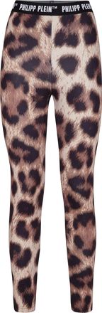 Philipp Plein Biker Trousers Leopard