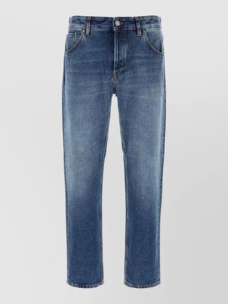 Pantaloni Torino denim jeans faded effect belt loops
