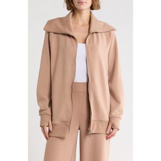 NYDJ Dual Zip Sweatshirt in Almondine at Nordstrom Rack, Size X-Small