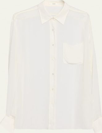 The Row Nesson Sheer Oversized Shirt