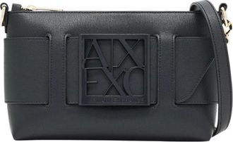 A|X Armani Exchange Tassen, Dames, Zwart, ONE Size, Schoudertas met Kleurenblok en Maxi Logo