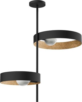 Lumicom Lumicom - Alley Plaf&oacute;n Negro Hoja 2xe27