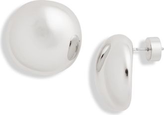Nordstrom Polished Dome Stud Earrings in Silver at Nordstrom