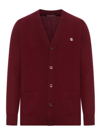 Gucci CASHMERE CARDIGAN WITH LOGO ON THE CHEST - Gucci - Man