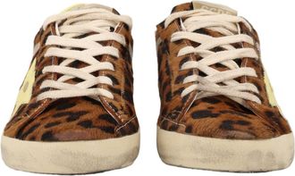 Golden Goose Super-Star Leopard Print Leather Sneakers