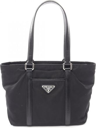 Prada Black Nylon Saffiano Handbag Tote Bag (Pre-Owned)