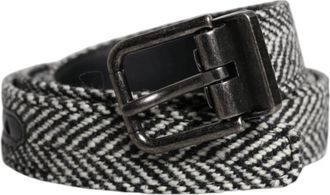 Dolce & Gabbana Wollen Tweed Riem met Metalen Gesp - Heren - Riemen - Veelkleurig - ONE Size - Wol - Accessoires