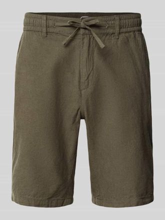 Lindbergh Lindbergh Bermudas aus Leinen-Mix mit franz&ouml;sischen Eingrifftaschen in Oliv, Gr&ouml;&szlig;e XXXL