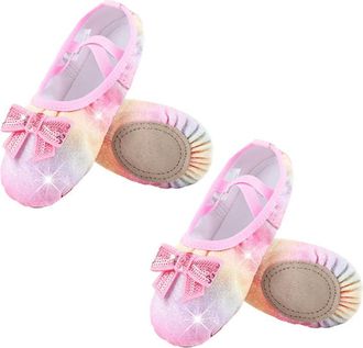 Generic GLDFW Shoes Split-Sole Glitter Flats Soft Breathable Ballet Shoes for Girls Toddler/Kid Bow Knot
