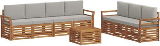 vidaXL Juegos De Sof&aacute;s 8 Uds. Natural Y Gris Claro Vidaxl