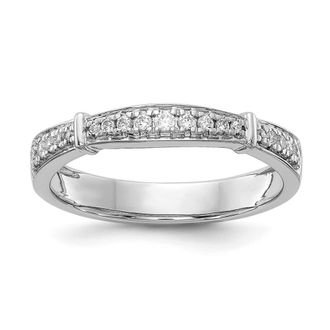 Diamond2Deal 14k White Gold Lab Grown Diamond Wedding Band Ring 0.16Ct Clarity- VS Color- G-H
