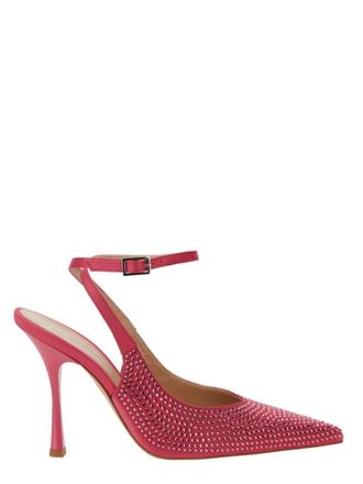Leonie Hanne x Liu Jo Pointed Toe Satin Slingback Heels