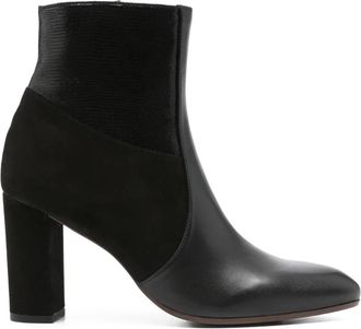 Chie Mihara 85 mm leren suède laarzen met blokhak - Zwart