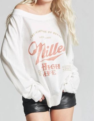 Recycled Karma Miller High Life Logo Sweatshirt In White