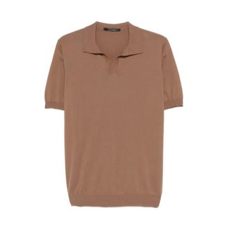 Tagliatore Polo Shirts, male, Brown, Size: 2XL Keith Collared T-shirt