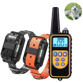 OEM Collar De Adiestramiento Doble Para Perros Crezuo, Resistente Al Agua Con Certificaci&oacute;n Ip67 Y Recargable, Con Un Alcance De 800 M, M&uacute;ltiples Niveles 