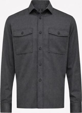 Genti Relaxed Fit Overshirt | Donkergrijs