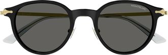 Montblanc Nib Ronde Zonnebril - unisex - Zonnebrillen - Geel - 49 MM - Accessoires