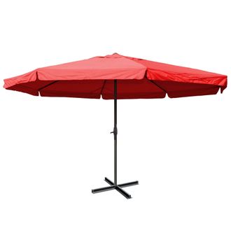 Hhg Hhg - Sombrilla Meran Pro, Sombrilla De Hosteler&iacute;a Con Cenefa &Oslash; 5m Poli&eacute;ster/aluminio 28kg, Burdeos Sin Soporte