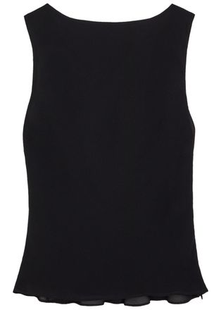 Reformation Dorthea Georgette top - Black - 10 (UK14 / L)