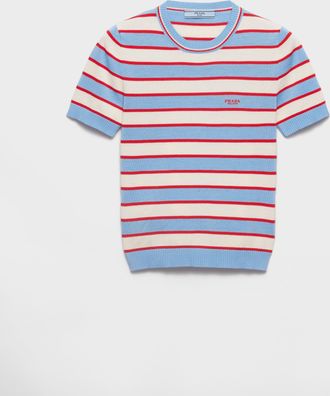 Prada Striped crew-neck cotton sweater