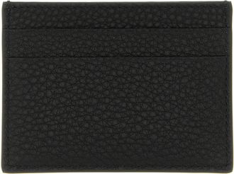 Balenciaga Hammered Calf Leather Card Case - Black