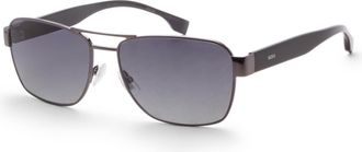 HUGO BOSS Mens 60 mm Black Sunglasses
