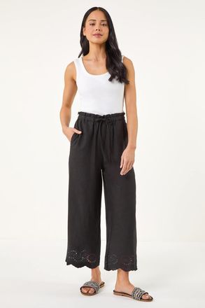 Roman Embroidered Hem Trouser