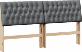 vidaXL Upholstered Headboard Dark Grey 180 cm Solid Pine Wood vidaXL