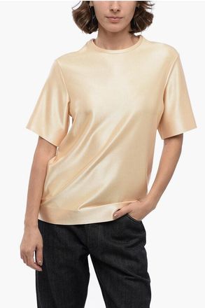 Jil Sander T-Shirt Girocollo in Viscosa Stretch taglia 42